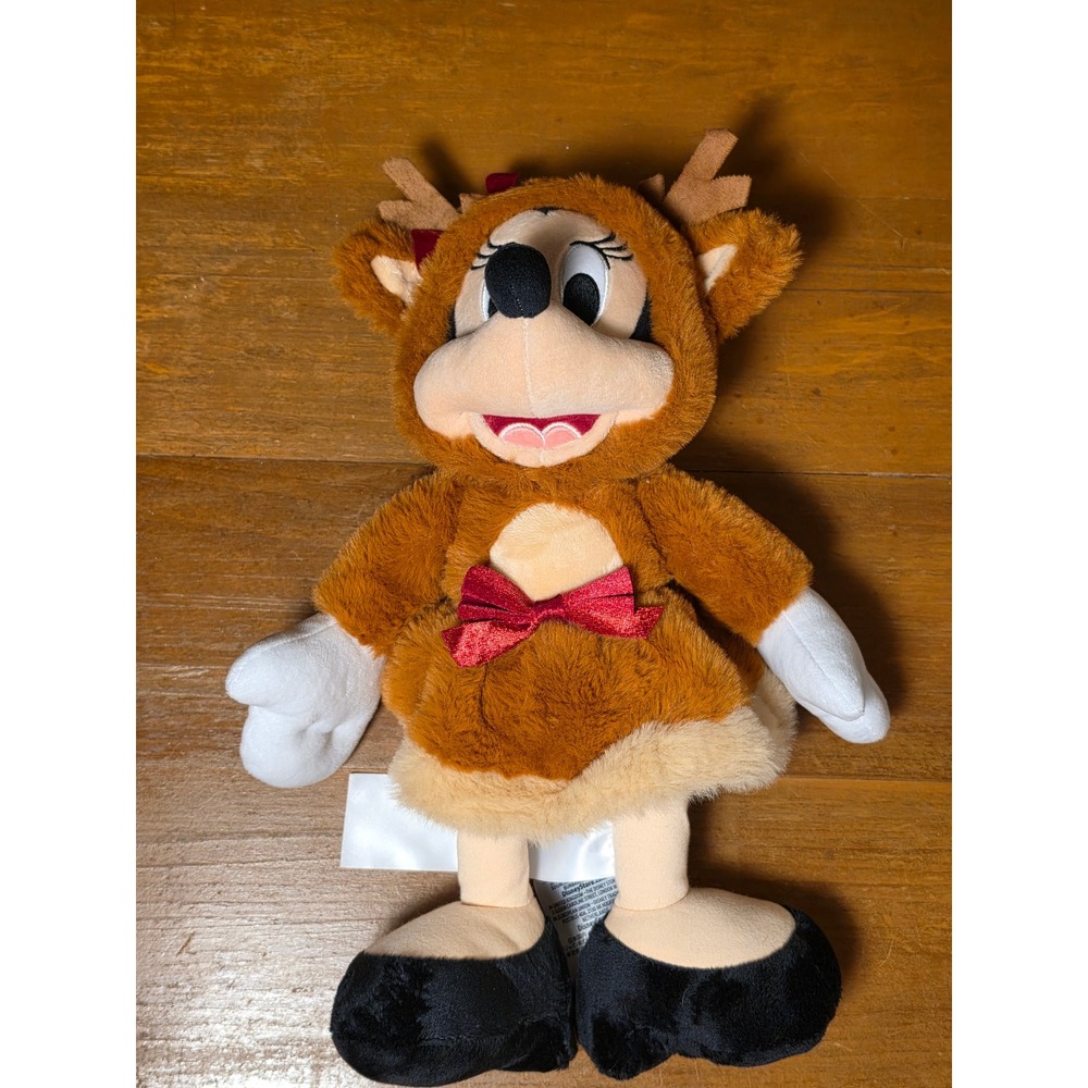 Disney Store‎ Minnie Mouse Reindeer Plush Holiday 2025 Brown Christmas 16 Inch